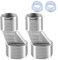 2 Stück S Anschluss Adapter, 3/4 Zoll x 1/2 Zoll Außengewinde S Adapter Duscharmatur, Edelstahl,versetzt um 10 mm Länge 48 mm, 3/4 AG x 1/2 AG, Verbindungsstück Exzenter für Wandarmaturen