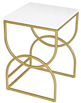 IMYOGI Exquisite Nachtschränke, Marmor-Couchtisch, 2er-Set, Beistelltisch für Wohnzimmer, Schlafzimmer, Büro, Blumenladen, Balkon, dekorativer Couchtisch, Korbtisch (Farbe: A, Größe: 40 x 40 x 55 cm)