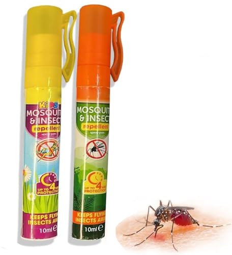 Mosquito & Insect Repellent Spray Pen Bugs, Horse Flies, Wasps Reduce Inflammation Provides Quick Repellent from Insect Bites and Sting Swelling, Ideal for Outdoor Holiday Activities 2 PCS