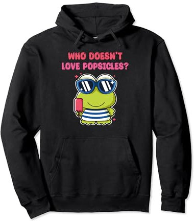 Grenouille dans des lunettes de soleil Anime Kawaii Fille Garçon Vacances Tee Sweat à Capuche