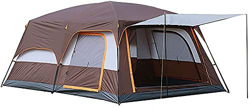 Campingzelt für 5–12 Personen, für den Außenbereich, mit Veranda, tragbares Cabana-Zelt, großes Familienzelt, Kuppelzelt, Rundzelt für Camping im Freien, Wandern, Angeln, einfacher Aufbau Warm as ever
