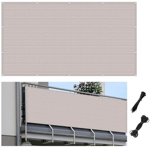 Balcon Privacidad 160 x 280 cm con Instalación Simple Varias Tamaños Toldos Laterales para Balcon con Ojales para Aire Libre, Blanco