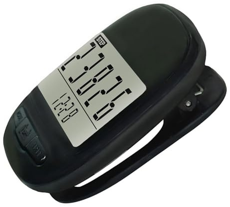 Compteur de Pas pour la Marche, podomètre Simple | Odomètre Portable – Affichage LCD Mile Trackers avec Fonction Horloge, enregistreur de Fitness Suivi des Pas, de la Distance, des Calories, du Temps