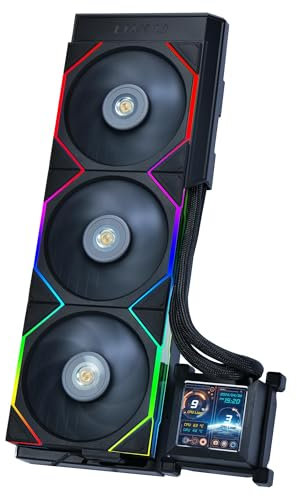 Lian Li Hydroshift 360 AIO - 3 ventiladores TL preinstalados - Camino de refrigerante montado en el lateral - Pantalla LCD de 2.8 pulgadas - Resolución de 480 × 480 - Capturas de pantalla capturadas o