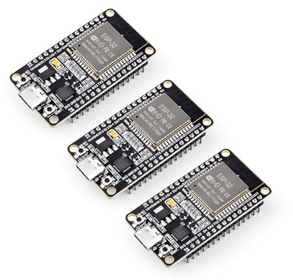 ELEGOO 3PCS Placa de Desarrollo ESP32 Type C-USB Compatible con Arduino IDE | Microcontrolador de Doble Núcleo WiFi+Bluetooth de Modo Dual a 2.4 GHz, MicroPython, NodeMCU, Compatible con Ap/STA/Ap+STA