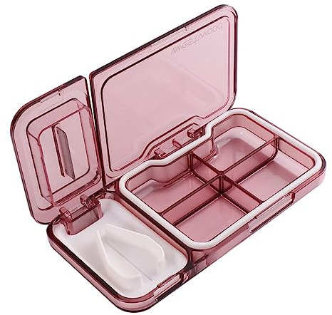 BCOATH Kasten Pillentrenner Tablettenbrecher Tablet-splitter Tablettenschneider Tablettenteiler Tablette Pillensplitter Medikamentensortierer Vitaminbehälter Medikamentensplitter Stk Rot