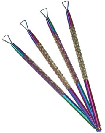 HAPINARY 12piezas Herramientas De Manicura De Acero Inoxidable Para Remover Esmalte Empujador De Cutículas y Raspador De Gel Para Salones De Belleza y Uso Personal Color Azul