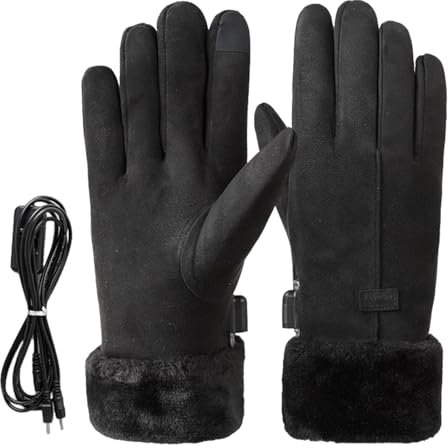 Insulated Heated Gloves, Thermal Gloves, Screen Touch Electric Hand Warmer, Rechargeable Heated Gloves, Heated Motorcycle Gloves, Heated Mittens, Hunting Gloves for Women Men Winter Use