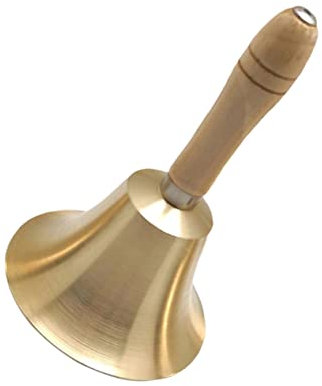 HAPINARY Holzgriff Handglocke Mit Kupfertönen Tischglocke Für Restaurant 14 Cm Durchmesser Weihnachtsdekoration Für Zuhause