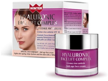 Winter Crema Idratante Viso con Collagene, Vitamine C, E, B3,Coenzima Q10 e Acido Ialuronico Viso - Crema Viso Antirughe Donna e Uomo Idratante e Rassodante 50 ml