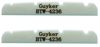 Guyker BTW-4236 Bassgitarren-Knochensattel, 4 Saiten, flache Unterseite, vorgeschlitzte Knochenmuttern, Ersatzteile, Zubehör für PB JB Precision Bass Jazz Bass, Weiß, 2 Stück