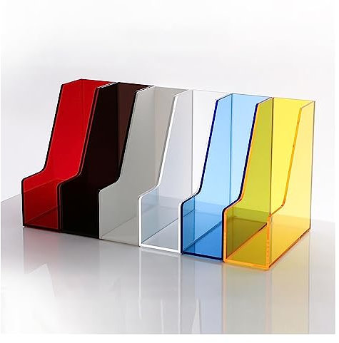 Zeitschriftensammler aus transparentem Acryl, für Zuhause, Büro, vertikales Regal mit einzelnem Gitter-Design, 24 x 9 x 27 cm