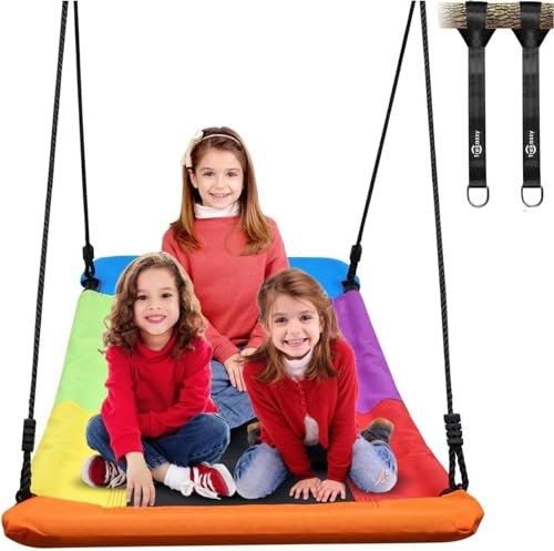 Trekassy 320KG Nestschaukel Set 152cm XXL Mit 2 Stücke 3 Meter Schaukel Gurten belastbaren 700KG, wasserdichte Baumschaukel Für Mehr Kinder Outdoor Garten