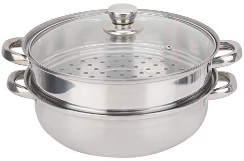 AYCDL Pentola a Vapore a 2 Strati, pentolame in Acciaio Inossidabile da 27 cm/11 Pollici, pentola a Vapore a 2 Strati, pentola a bagnomaria, pentola per la Cottura a Vapore di zupp