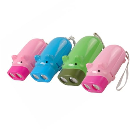 Vaguelly 4pcs Boys and Girls Flashlight Portable Adorable Crank Flashlights Convenient for Outdoor Camping Activities Random Colors