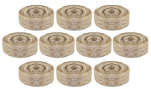 Smileshiney Pastiglie Di Torba - 10 Supporti in Terriccio 30 mm per Germinazione | Blocco Terriccio Coltivazione con Nutrienti Giardinaggio per Orto Fiori