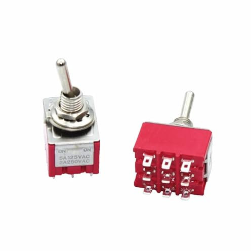 Interruttore a levetta mini a 9 pin 3PDT ON-ON/ON-OFF-ON 2A250V/5A125VAC MTS-302 MTS-303 3 pezzi(ON-ON)