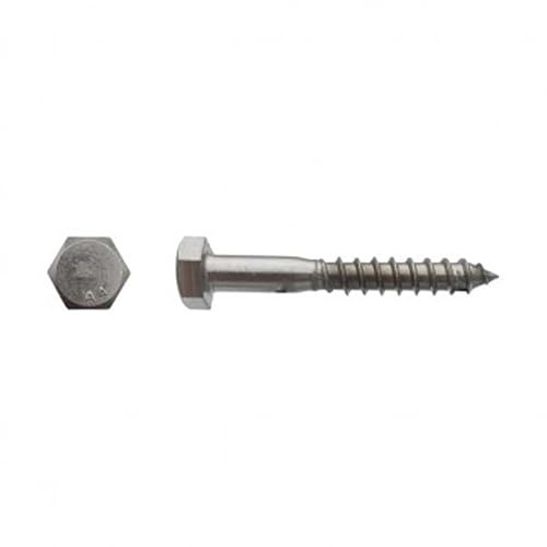 Vis à bois tête hexagonale (Tirefond) Inox A4-10 x 40 mm- Vendu par 50