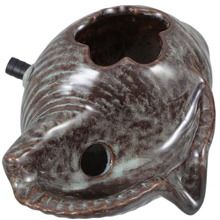 Toyvian Keramik Muschelbrunnen Wasserspeier Gartendekoration Für Teiche Und Aquarien Im Freien Witterungsbeständiger Wasserbrunnen Mit V-förmigem Auslauf Hydroponikfreundliches Wasserspiel