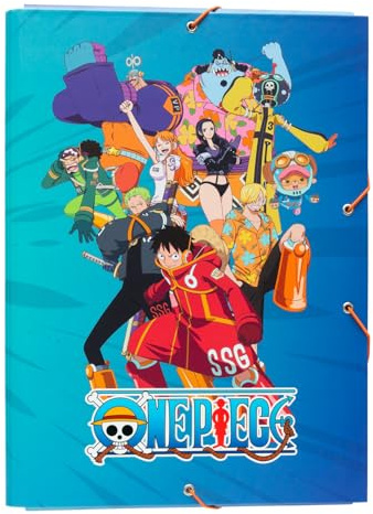 Grupo Erik Mappe A4 Sammelmappe One Piece Fanartikel Dokumentenmappe Gummizug - Heftmapppe A4 Eckspanner Ordnungsmappe Büro Schul Zubehör One Piece Manga Anime Geschenke Merch
