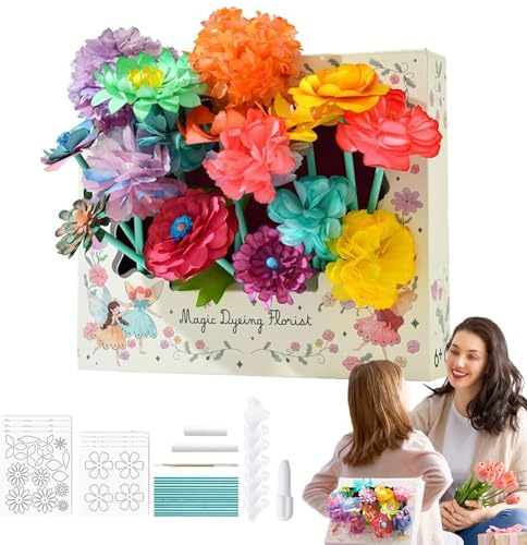 Kit de bricolage de fleurs en papier pour - Bouquet de fleurs absorbants - Jouet pour crèche, maternelle, maison, voyage