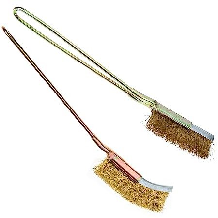 EXHUMKY 2pcs Copper Wire Brush for Bbq Grill Cleaning Wire Bristle Brush for Outdoor Grill Rack Maintenance and Kitchen Gadgets Use
