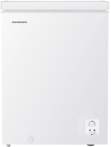 HEINNER HCF-HS142E++ Gefriertruhe – 142 L Fassungsvermögen, energiesparend (Energieklasse E), leiser Betrieb, reversible Tür links/rechts für flexible Platzierung, Weiß, inkl. 5‑Jahres‑Garantie