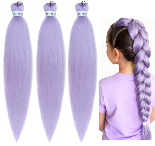 XIEXIESHER 3Pcs Rajout Cheveux Tresses Violet, 26 Pouces Extension Cheveux Violet, Meche Violette Cheveuxs Pour Bals Masqués, Cosplay, Scène, Jeux De Rôle, Halloween, Noël