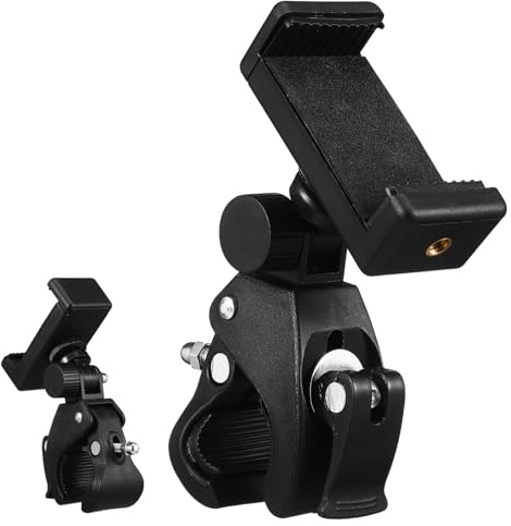 JOINPAYA Microphone Stand Holder Abs Material Enhanced Durability Phone Clip with 180° Rotation Compatible with Microphone Stand Types, for Recording and Occasions