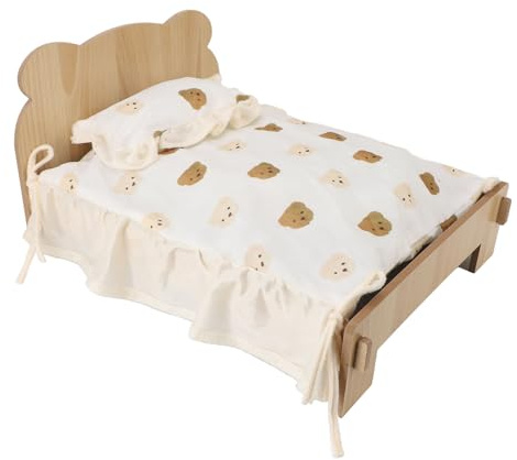 Acouto Haustierbett aus Holz, Holzrahmen Zum Schlafen mit Matratze für Katzen, Hunde, Kleintiere. Das Haustierkissen Ist eine Bettmatratze. Haustierbett aus Holz. mit Holzrahmen. Katzenbett aus