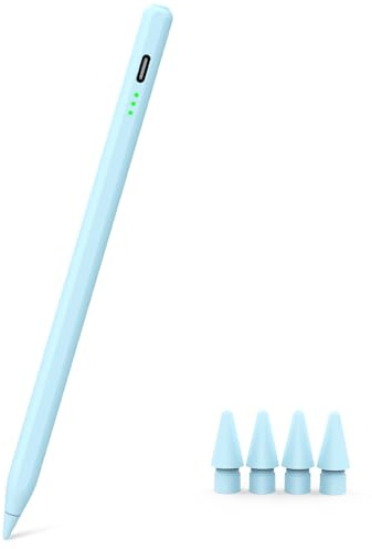 Pencil for iPad 2018-2025, 13 minutes fast charge, Pixel Precision, Tilt Sensitive Stylus Pen Compatible Apple iPad A16 11/10/9/8/7/6th Gen, Pro 12.9/11/13 Inch M4, Air 3/4/5/M2/M3, Mini 5/6/7, Blue