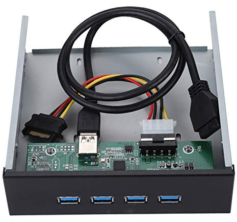 ZJchao 5.25 Inch 19 Pin to USB 3.0 CD Drive 4 Port Hub Front Panel CD ROM Expansion Mobile Bay
