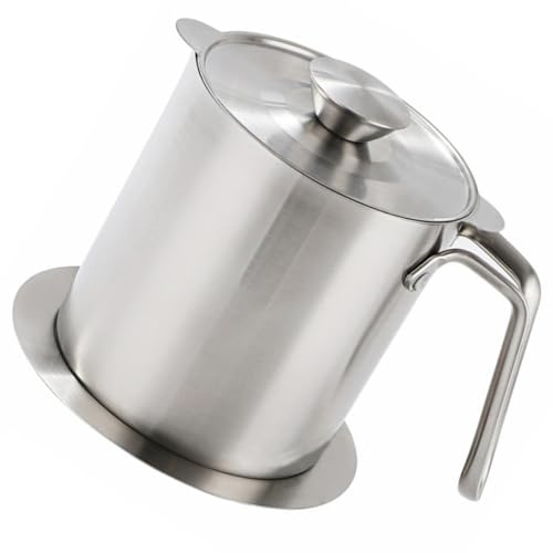 SHINEOFI Colador de Grasa de Cocina Acero Inoxidable 20L con Tapa y Filtro de Malla Fina para Filtrar Aceite Usado Recipiente para Almacenar y Reutilizar Aceite en Hogar y Cocina