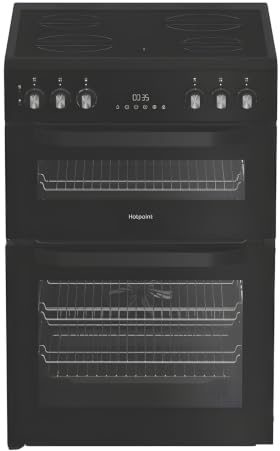 Hotpoint HTE6VDCB1 Single Oven Electric Cooker with Ceramic Hob - Black - A Rated