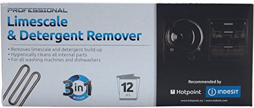 Hotpoint Washing Machine & Dishwasher Limescale & Detergent Remover (12 x 50g Sachets)