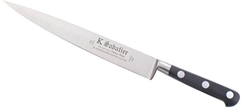 K SABATIER - Filet De Sole 20 Cm Gamme Authentique - Acier Inoxydable - Manche Noir - 100% Forge - Entièrement Fabrique en France