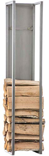 CLP Kaminholzregal Spark I Brennholzregal Aus Edelstahl I Holzbutler In 6 Größen Und 3 Farben Erhältlich, Farbe:Edelstahl, Größe:180 cm
