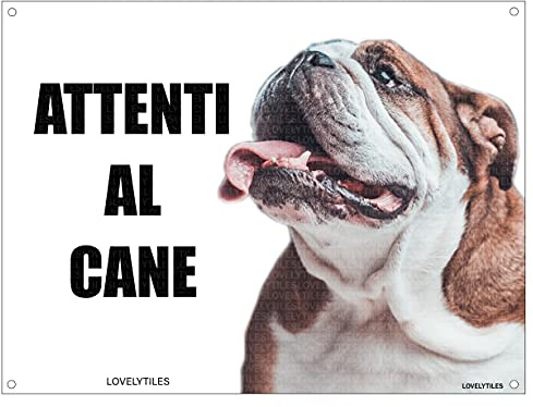 BULLDOG 3 attenti al cane mod 3 TARGA cartello IN METALLO (15X20)