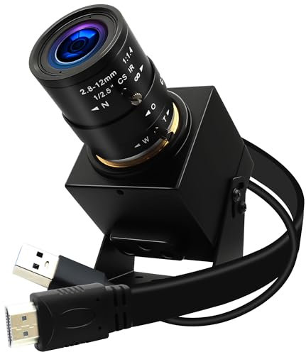ELP Caméra HDMI 60 fps USB 4K haute vitesse USB 3.0 HDMI sortie simultanée Cam 2,8-12 mm Zoom manuel 4X H.264 Grose-up Plug and Play pour TV projecteur moniteur application industrielle