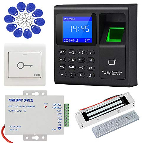 LIBO 125KHz RFID EM ID Tastiera Stand-alone Kit Sistema di Controllo Accessi Porta con 180kg/350lbs Serratura Magnetica Elettrica, Dall'uscita, Portachiavi RFID da 10 pz