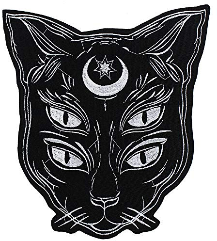 Einfach Mode Schwarze Katze Stickerei Patches Aufbügeln Aufkleber DIY für Punk Jacke Zurück Abzeichen Scrapbooking Dekoratives Nähen 1 Stück