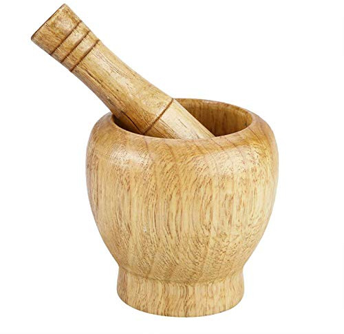 VIFER Knoblauch Stößel, Küche Hand Handbuch Holz Knoblauch Ingwer Gewürze Mörser Stößel Set Hand Mörser Stößel Set Schleifschale Mühle
