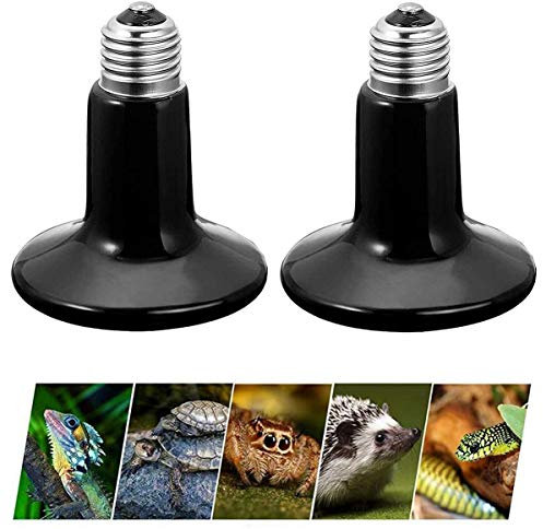 Liuer Lampes Chauffantes 2PCS Lampe Reptiles Lampe Tortue Terrestre Chauffante E27 Animaux Ampoule Infrarouge Chauffage en Céramique pour Reptiles et Amphibiens,Serpent,Oiseaux,Tortue (100W)