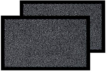 JKZ RUG AND DOORMATS Pack of 2 Small Door Mats Indoor & Outdoor Kitchen Mat Barrier Mats Indoors Washable Front Door Mats Absorbent Mat Shoe Scrapper Mat Home Office Entrance Mat (Grey)