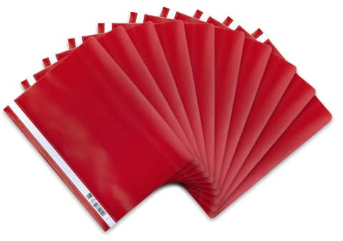 Oxford Schnellhefter A4, aus Kunststoff, rot, 10 Stück