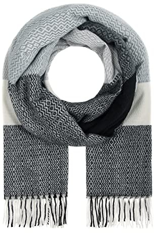 Majea Damenschal Winterschal Strickschal Damen Schal (880042) (schwarz 3)