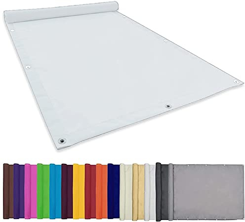 Sonnensegel Sonnenschutz Windschutz 2x5M 99% Schattentuch Mit Ösen Wasserdicht Sonnensegel Rechter Winkel Sonnenschutz Garten inkl Befestigungsseile Für Garten Terrasse Balkon, Weiß, 22073