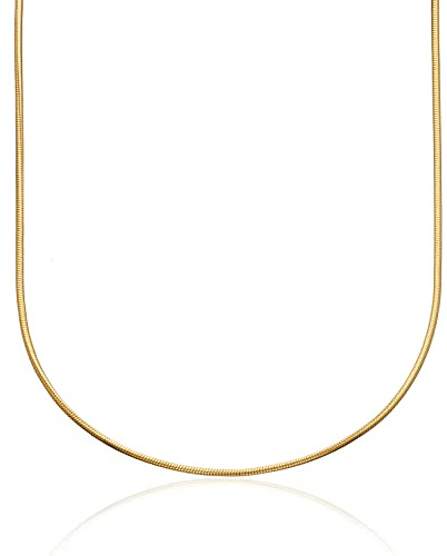 Lily Charmed - 925 Sterling Silver or 18ct Gold Plated Round Snake Chain Necklace 18