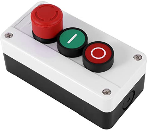 RUANI NC de parada de emergencia NO rojo verde botón momentáneo interruptor de estación 600V 10A