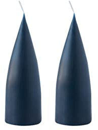 Kunstindustrien® Stumpenkerzen, Hergestellt in Dänemark, 43 Farben verfügbar, Kegel Kerze, Durchgefärbte Stumpenkerze lange Brenndauer von 15 Stunden, Kerzen Deko, 2 Stück, 6,5 x 16cm (Marineblau)